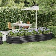 VidaXL Plantenbak 249x100x36 cm gepoedercoat staal antracietkleurig