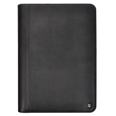 Schrijfmap DESQ A4 met rits kunstleder ringmechaniek zwart