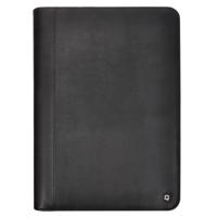 Schrijfmap DESQ A4 met rits kunstleder ringmechaniek zwart - thumbnail