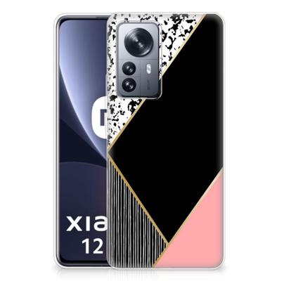 Xiaomi 12 Pro | TPU Hoesje | Zwart Roze Vormen