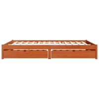 Bedframe met lade Wasbruin 160 x 200 cm Massief Vurenhout - thumbnail