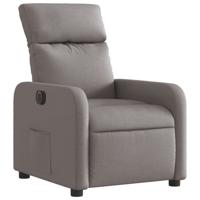 Fauteuil verstelbaar elektrisch stof taupe - thumbnail