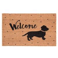 Clayre & Eef Deurmat 75x45 cm Bruin Kokosvezel Rubber Rechthoek Hond - thumbnail