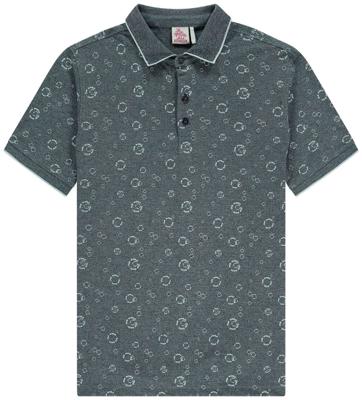 Kultivate regular fit polo met biologisch katoen grijs/blauw