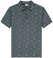 Kultivate regular fit polo met biologisch katoen grijs/blauw - thumbnail