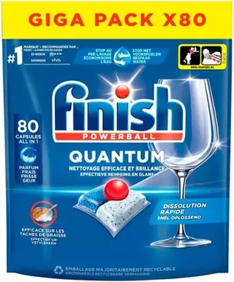 Finish Finish Vaatwastabletten Quantum All in 1 Regular 80 stuks