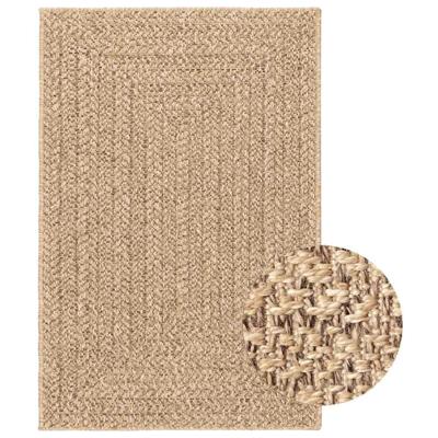 VidaXL Vloerkleed zizur beige binnen en buiten 140x200 cm jute look VidaXL Vloerkleed zizur beige binnen en buiten 140x200 cm jute look