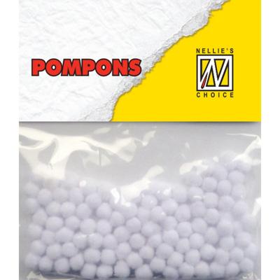 Nellie's Choice • pompoms mini 3mm 100stuks/pkg md-1923 white