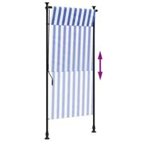 VidaXL Rolgordijn voor buiten 100x270 cm stof en staal blauw en wit - thumbnail