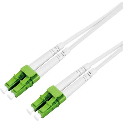 ROLINE glasvezelkabel duplex, 9/125µm OS2, LC/LC, APC, staal versterkt, LSOH , wit, 7 m