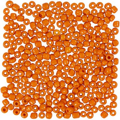 Creativ Company Rocailles, d 3 mm, afm 8/0, gatgrootte 0,6-1,0 mm, oranje, 25 gr/ 1 doos