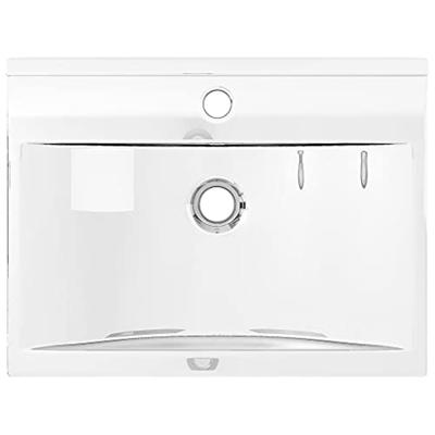 VidaXL Wastafel met overloop 60x46x16 cm keramiek zilverkleurig