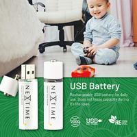 2 Oplaadbare AA USB batterijen NeXtime - thumbnail