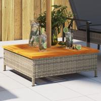 Parasolvoetbedekking 70x70x25 cm poly rattan acaciahout grijs - thumbnail