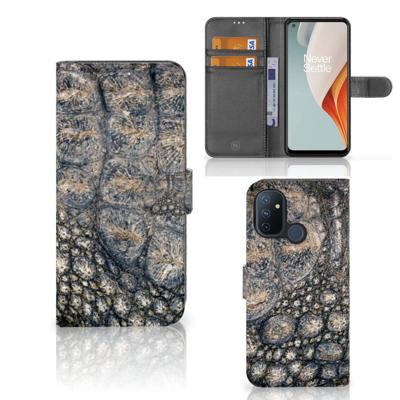 OnePlus Nord N100 | Telefoonhoesje | Met pasjeshouder | Krokodillenprint OnePlus Nord N100 | Telefoonhoesje | Met pasjeshouder | Krokodillenprint