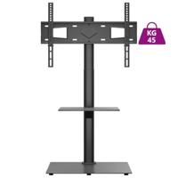 Tv-standaard hoekmodel 2-laags voor 32-65 inch zwart - thumbnail