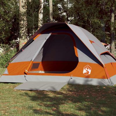 Koepeltent 4-persoons waterdicht grijs en oranje Koepeltent 4-persoons waterdicht grijs en oranje