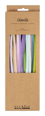 Creativ Company Chenille, l: 30 cm, dikte 6 mm, pastelkleuren, 25 div/ 1 doos