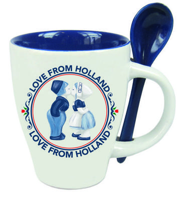 Mok + lepel 10,5 cm kussend paar