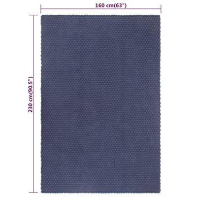 Vloerkleed rechthoekig 160x230 cm katoen marineblauw - thumbnail