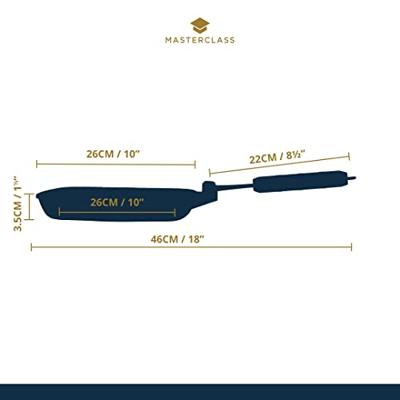 MasterClass - Gietaluminium Grillpan 24cm - Opvouwbaar Handvat - Maste
