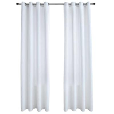 VidaXL Gordijnen verduisterend met ringen 2 st 140x245 cm gebroken wit VidaXL Gordijnen verduisterend met ringen 2 st 140x245 cm gebroken wit