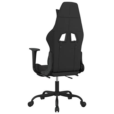 Gamestoel met voetensteun stof zwart
