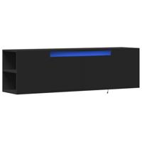 Tv-wandmeubel met LED-verlichting 135x31x39,5 cm zwart - thumbnail