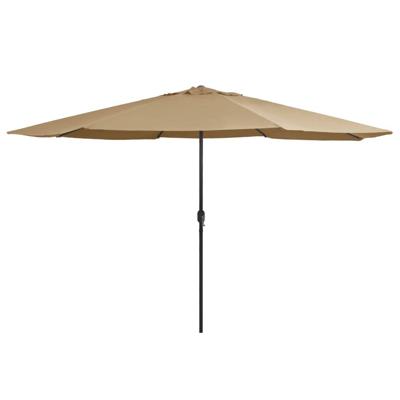 Parasol met metalen paal 390 cm taupe Parasol met metalen paal 390 cm taupe