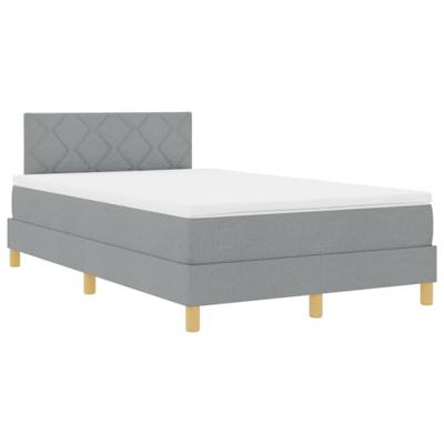 Boxspring bed met matras Lichtgrijs 120 x 190 cm Stof
