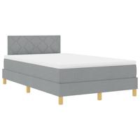 Boxspring bed met matras Lichtgrijs 120 x 190 cm Stof - thumbnail