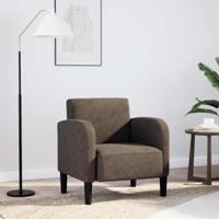 Fauteuil met armleuningen 54 cm kunstleer donkergrijs - thumbnail