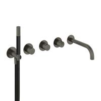 Hotbath Cobber afbouwdeel inbouw bad thermostaat met 2 stopkranen met uitloop verouderd ijzer CB7072EXTAI - thumbnail