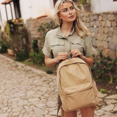 Laptoprugzak dames nylon 15.6 inch - Beige - MŌSZ Maren