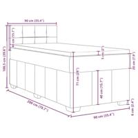 Boxspring met matras stof lichtgrijs 90x200 cm - thumbnail