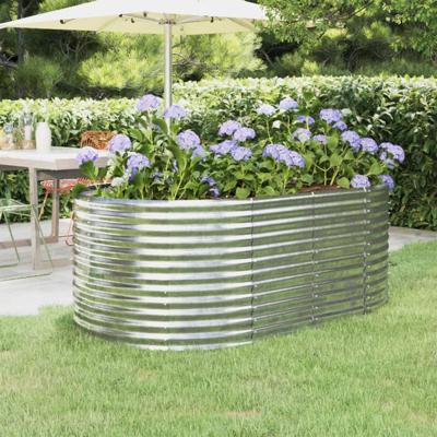 Plantenbak 175x100x68 cm gegalvaniseerd staal zilverkleurig