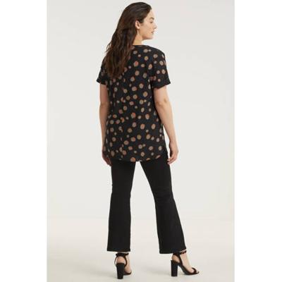 Simply Be top met all over print zwart/zand/oranje Simply Be top met all over print zwart/zand/oranje
