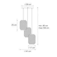 QAZQA Oosterse hanglamp bamboe met zwart 3-lichts - Yvonne - thumbnail