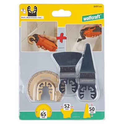 Wolfcraft Vibratiezagenset | Voor voegenreparaties | "Standaard" | 3-delig | Universele centreerhals | 1 set - 8491000