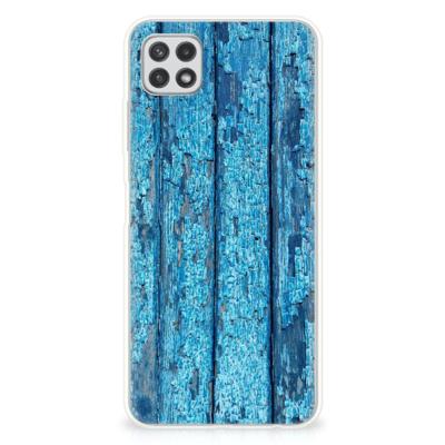 Samsung Galaxy A22 5G | Bumper Hoesje | Wood Blue