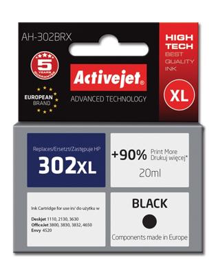 Activejet AH-302BRX inkt (vervanging HP 302XL F6U68AE; Premium; 20 ml; zwart)
