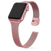 Milanese slim fit bandje - Rosé goud - Geschikt voor Apple Watch 38mm / 40mm / 41mm / 42mm - thumbnail