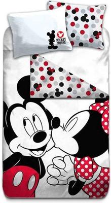 Disney Mickey & Minnie Mouse Dekbedovertrek love hearts - Eenpersoons - 140 x 200 cm - Katoen