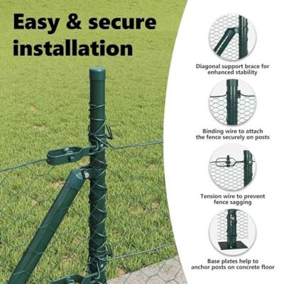 VidaXL Afrasteringspaal groen 10 x 0,6 m (13 mm gaas) staal en pvc