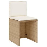 3-delige Bistroset met kussens poly rattan beige - thumbnail
