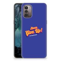Nokia G21 | G11 | Siliconen hoesje | met naam Never Give Up - thumbnail
