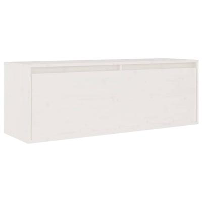 Wandkast 100x30x35 cm massief grenenhout wit
