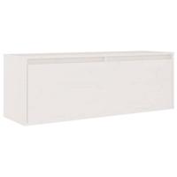 Wandkast 100x30x35 cm massief grenenhout wit - thumbnail