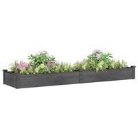 Plantenbak verhoogd met voering 240x60x25 cm vurenhout grijs - thumbnail