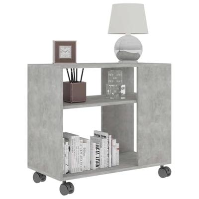 VidaXL Bijzettafel 70x35x60,5 cm bewerkt hout betongrijs VidaXL Bijzettafel 70x35x60,5 cm bewerkt hout betongrijs